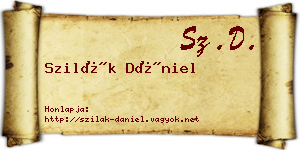 Szilák Dániel névjegykártya